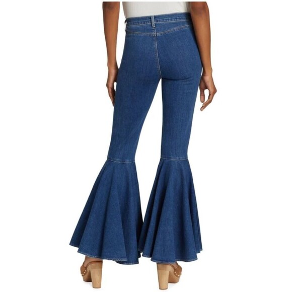 L'Agence Sevyn Mid-Rise Stretch Ultra Flare Jeans Size 25 Festival Bell Bottoms - Picture 2 of 10